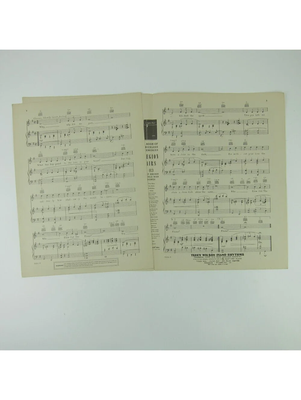 Sheet Music Who Blew Out The Flame? Ozzie Nelson Mitchell Parish Vintage 1938